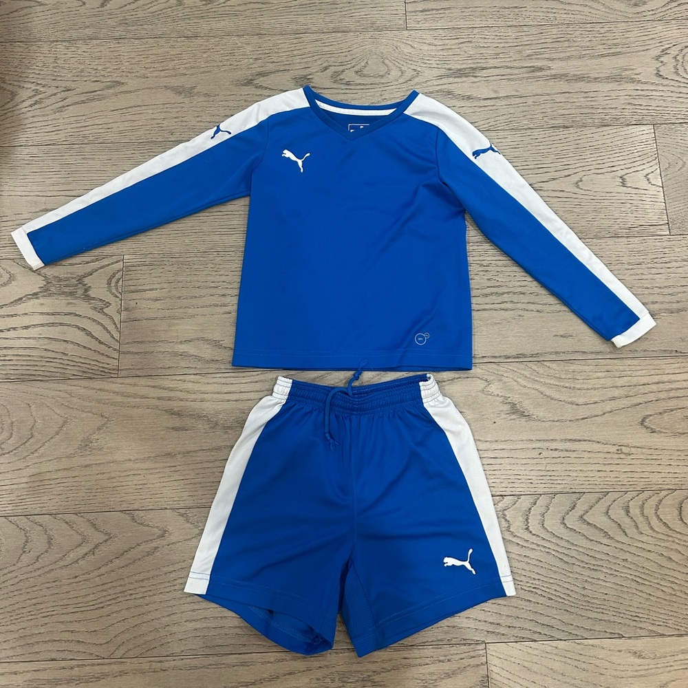 Puma Kids Blue and White Rashguard Set